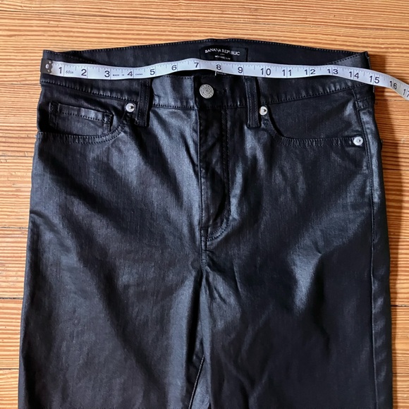 Banana Republic Black High Rise Slim Coated Jeans Sz 8 - Picture 9 of 13